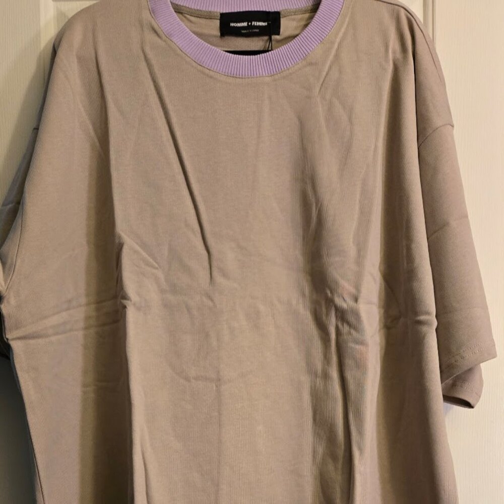 Homme and Femme Beige and Lavendar Shirt